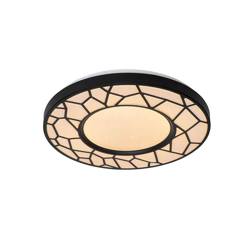 QAZQA Plafondlamp 39 cm incl. LED met afstandsbieding - Luka - Zwart