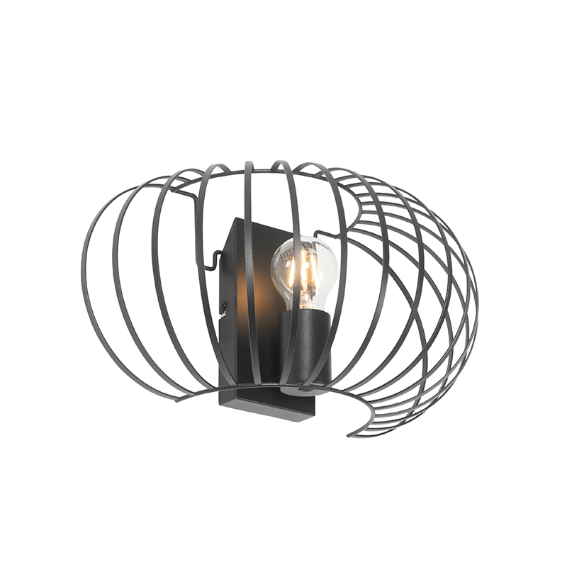 QAZQA Design wandlamp 39 cm - Johanna - Zwart