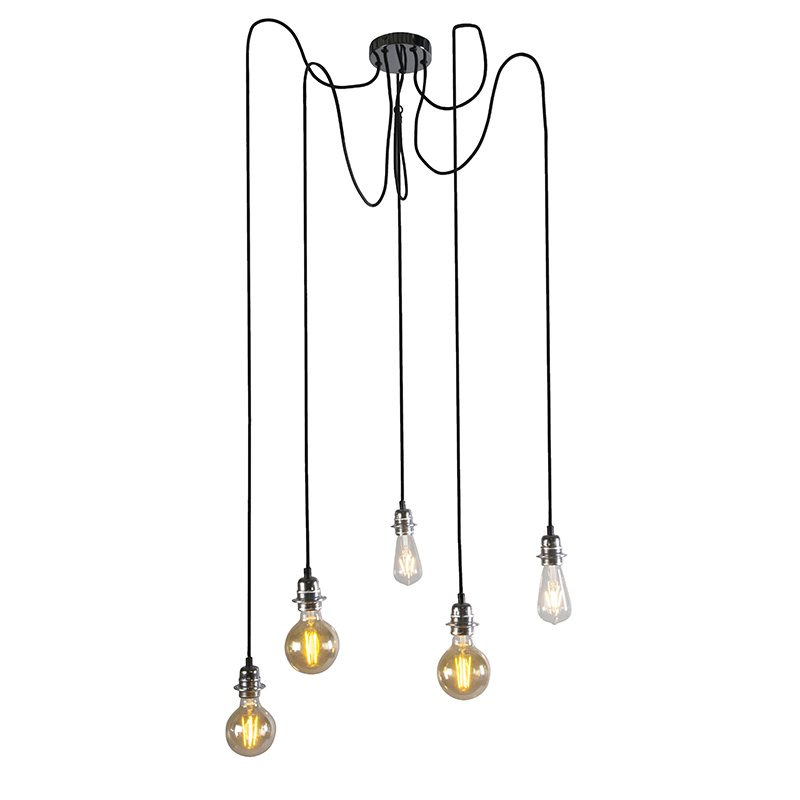 QAZQA Moderne hanglamp chroom - Cava 5