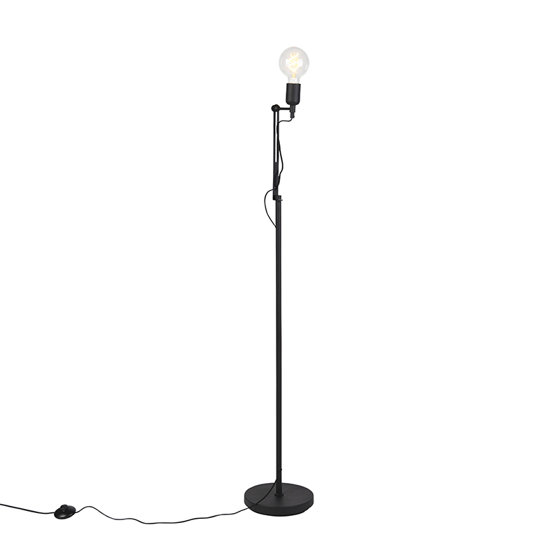 QAZQA Industriële vloerlamp - Slide - Zwart