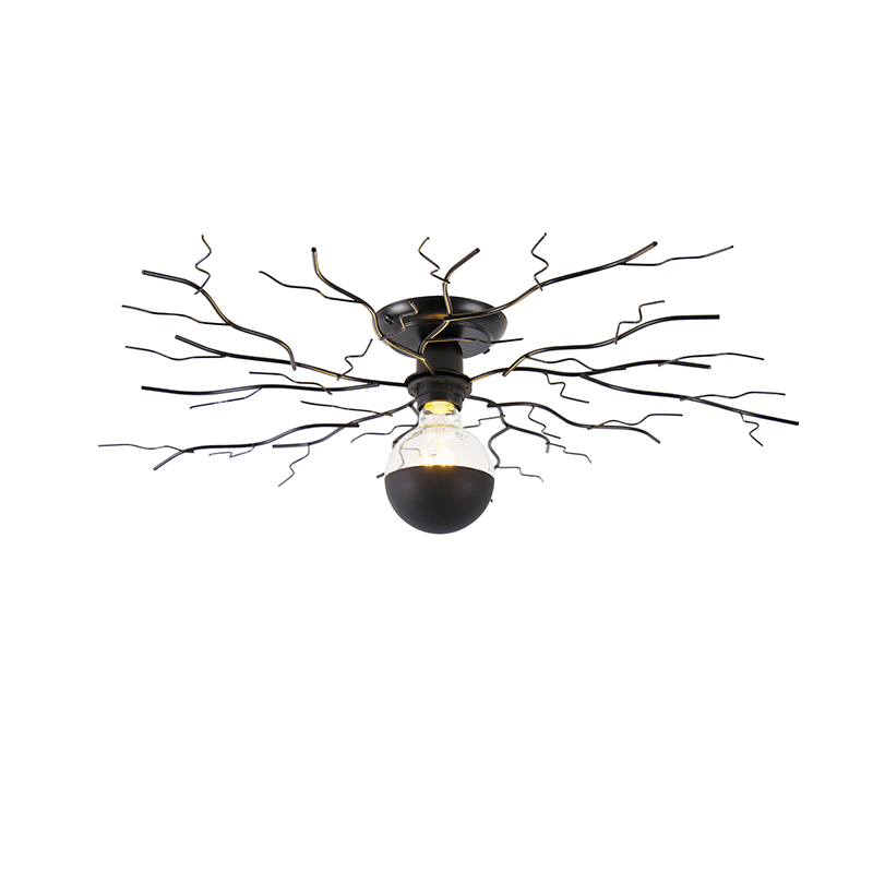 QAZQA Art Deco plafondlamp 50 cm - Ramuri - Zwart