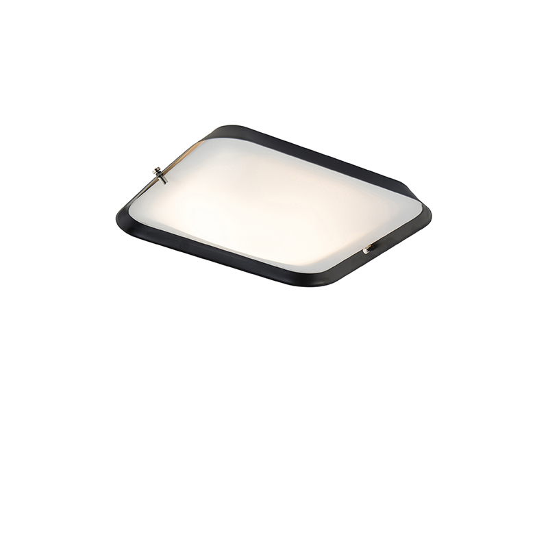QAZQA Moderne plafondlamp 24,5 cm incl LED - Edor - Zwart