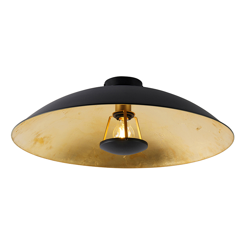 QAZQA Vintage plafondlamp met goud 60 cm - Emilienne - Zwart