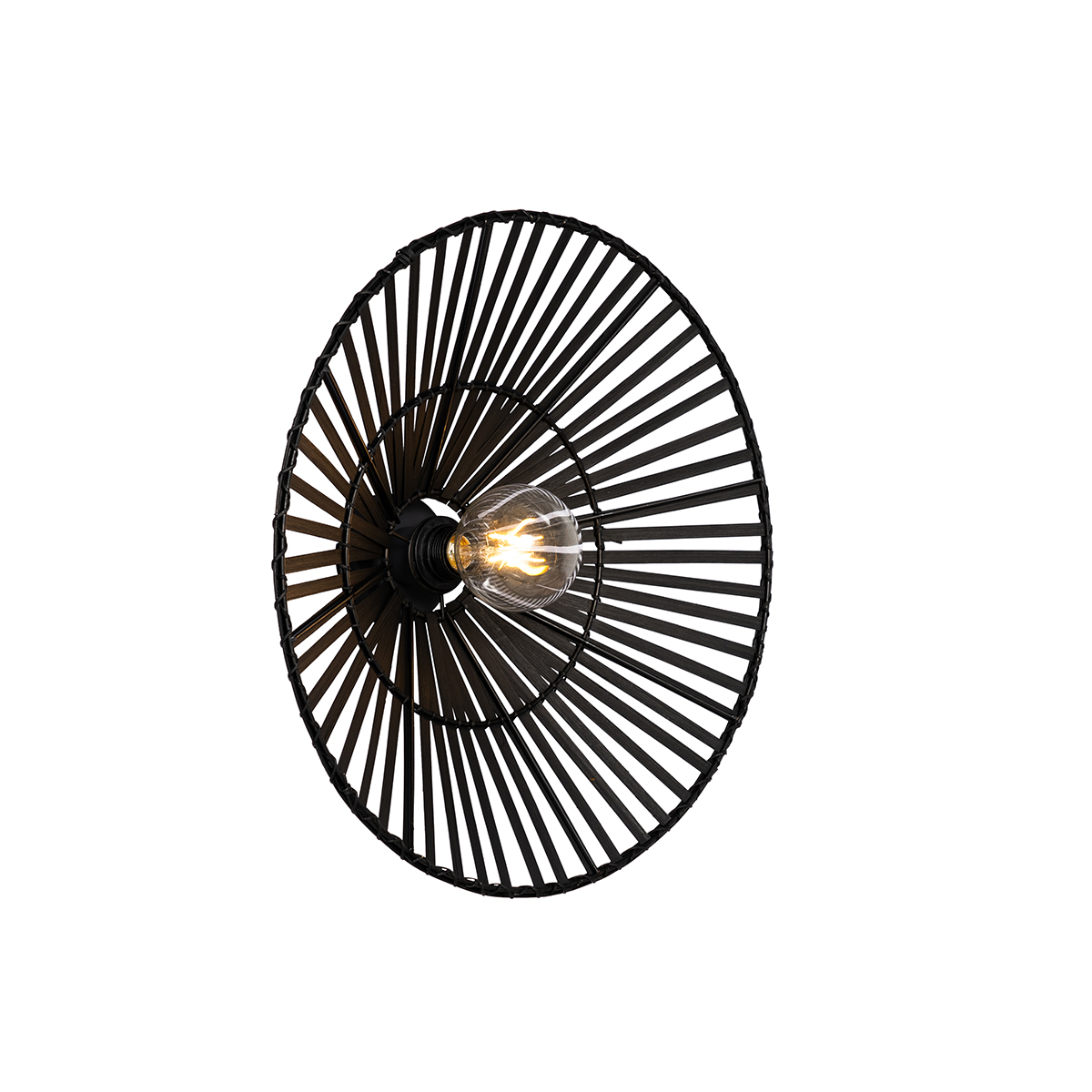 QAZQA Oosterse wandlamp bamboe - Pua - Zwart