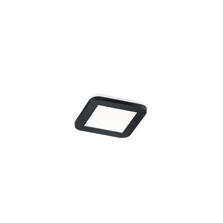Trio Leuchten Plafonnière vierkant 17 cm incl. LED 3 staps dimbaar IP44 - Lope - Zwart