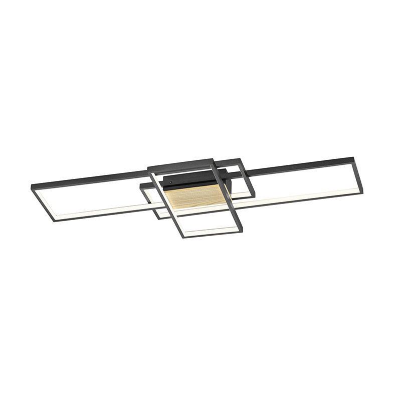 Trio Leuchten Plafondlamp 104 cm incl. LED 3-staps dimbaar - Amal - Zwart