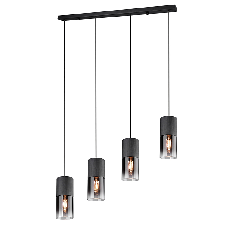 Trio Leuchten Moderne hanglamp 4-lichts - Huygen - Zwart