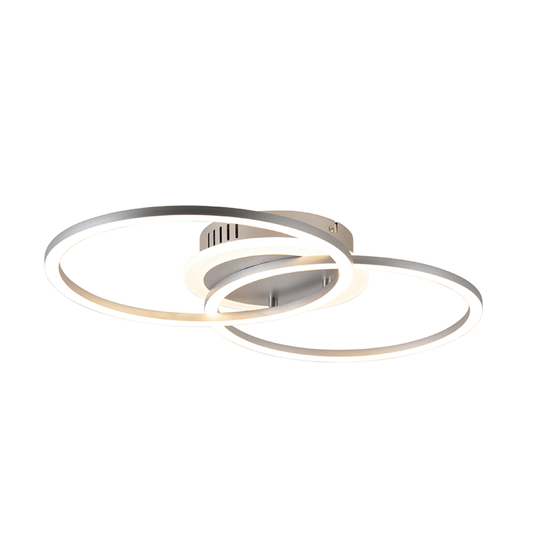 Trio Leuchten Design plafondlamp staal incl. LED 3-staps dimbaar - Veni