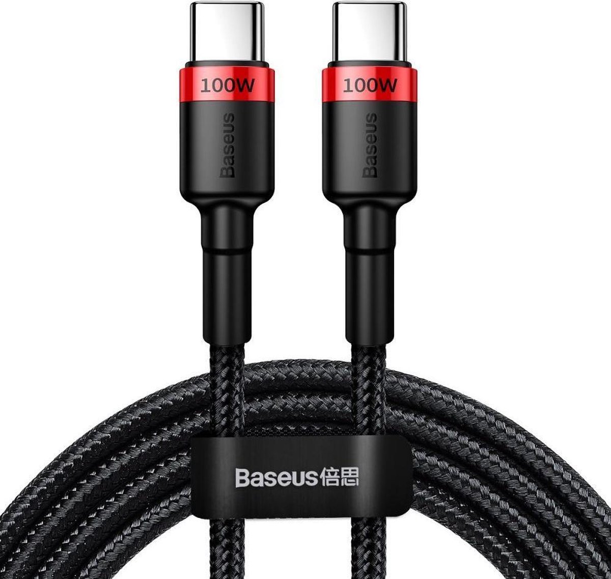 Baseus Baseus Geweven Nylon USB-C naar USB-C Fast Charge Kabel 2M - 3A Max - Zwart