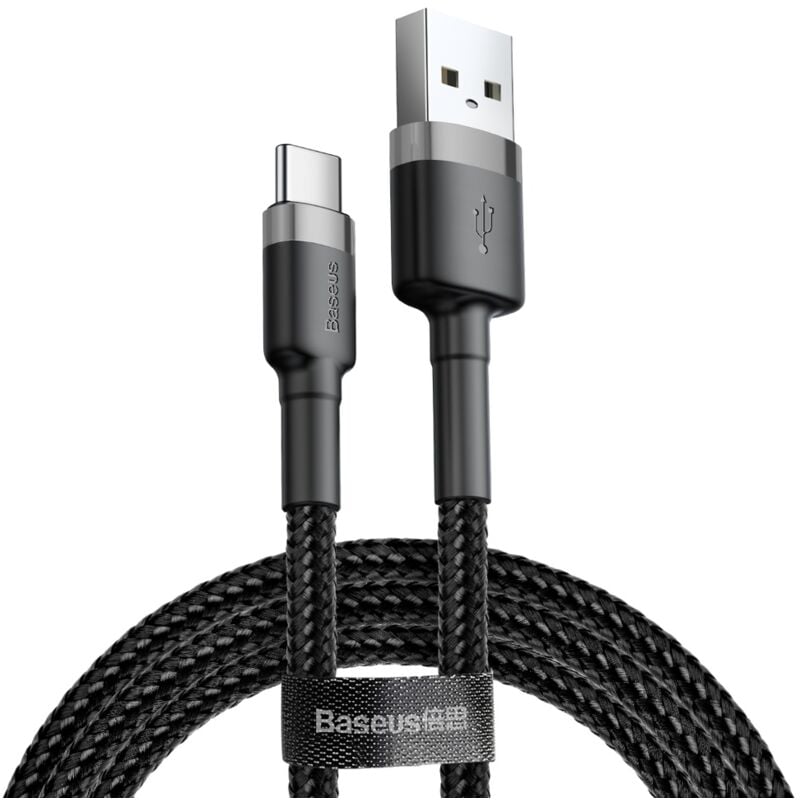 Baseus Baseus Geweven Nylon USB naar USB-C Fast Charge Kabel 1M - Grijs