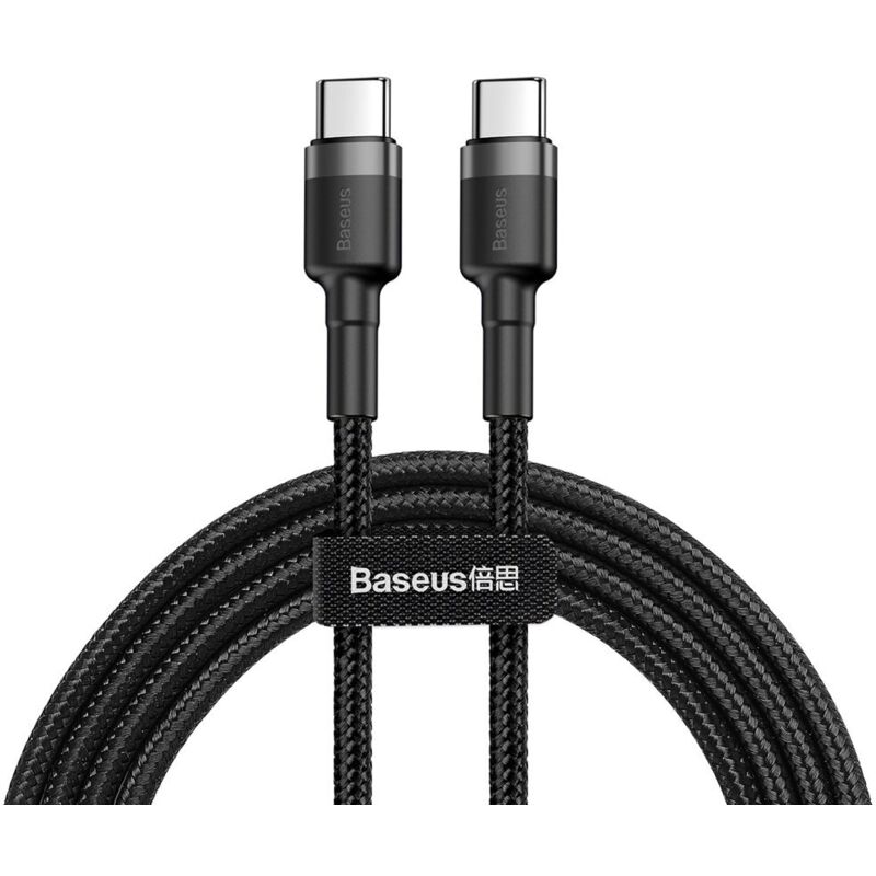 Baseus Baseus Geweven Nylon USB-C naar USB-C Fast Charge Kabel 2M - 3A Max - Grijs