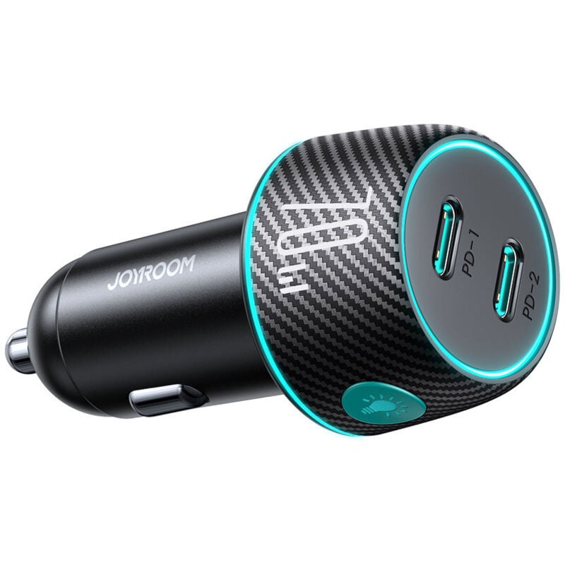 Joyroom autolader met 70W en 2 USB-C poorten in zwart