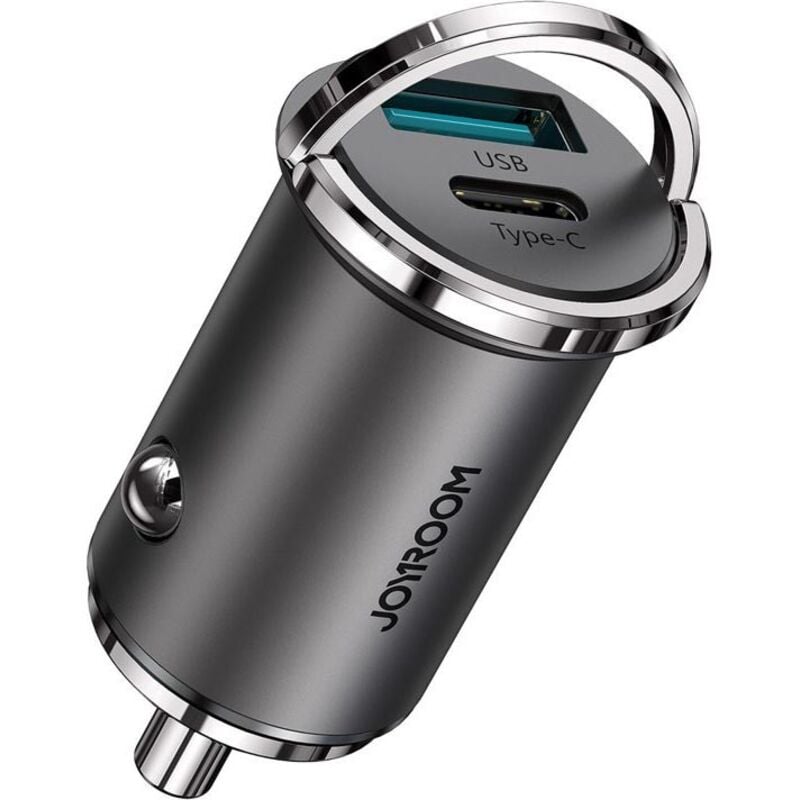 Joyroom 45W autolader met snellaadfunctie en USB-A en USB type-C poorten - zwart