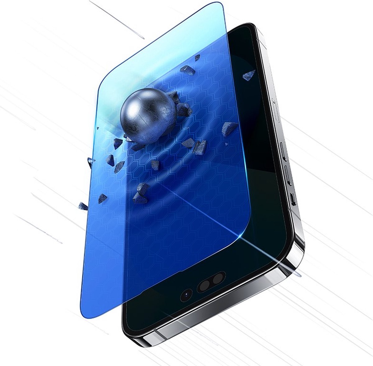 USAMS Full Screen HD Screenprotector met installatie hulpmiddelen - Geschikt Voor iPhone 14 Pro Max