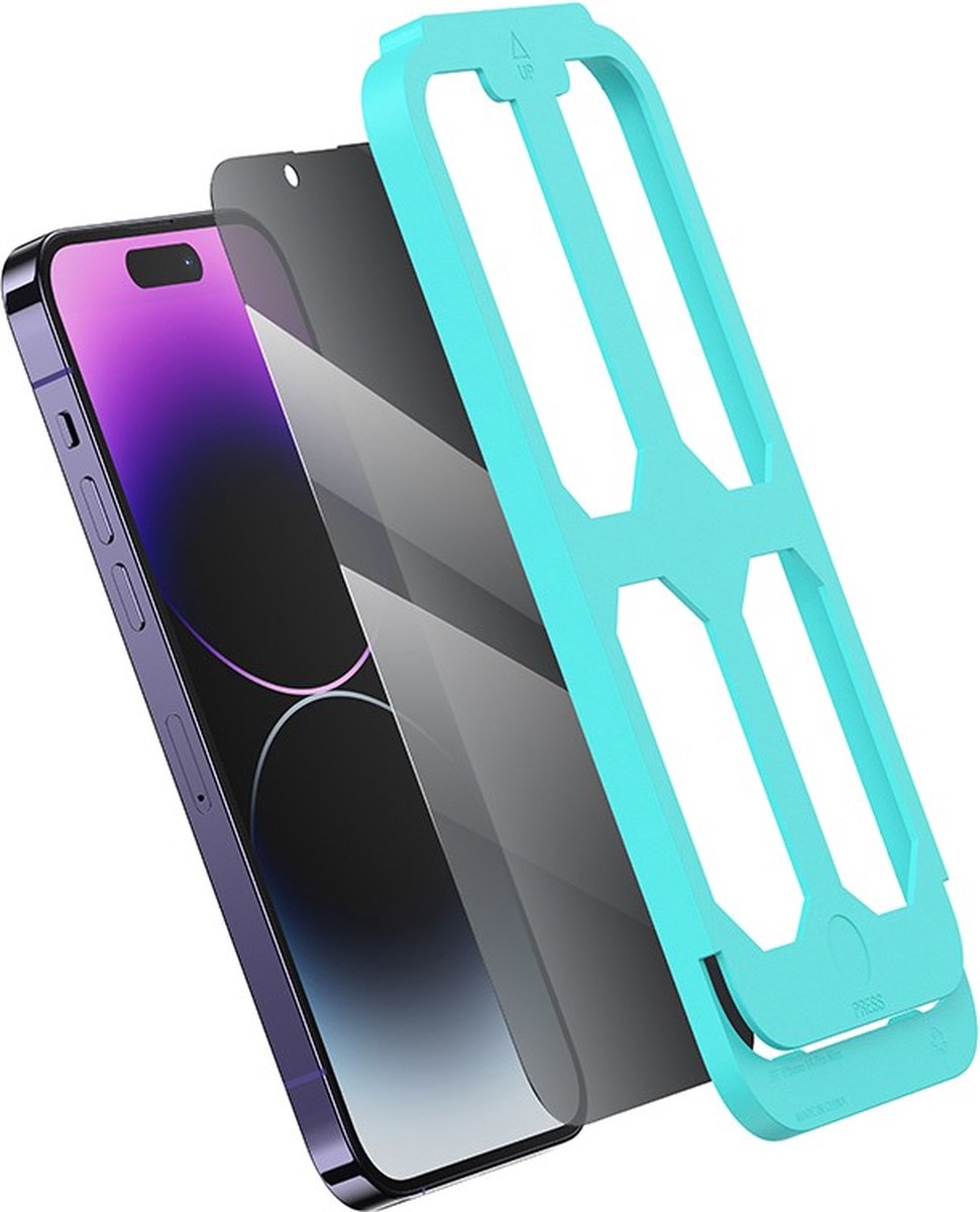 USAMS Privacy Screenprotector met installatie hulpmiddelen - Geschikt Voor iPhone 14 Pro