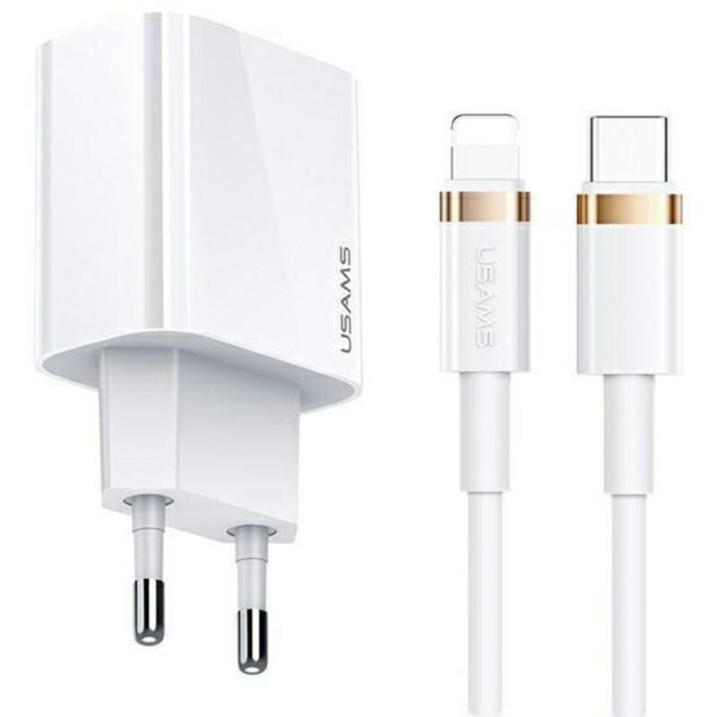 USAMS USB-C naar Lightning - 20W Snellader - Kabel en Stekker - 1.2m