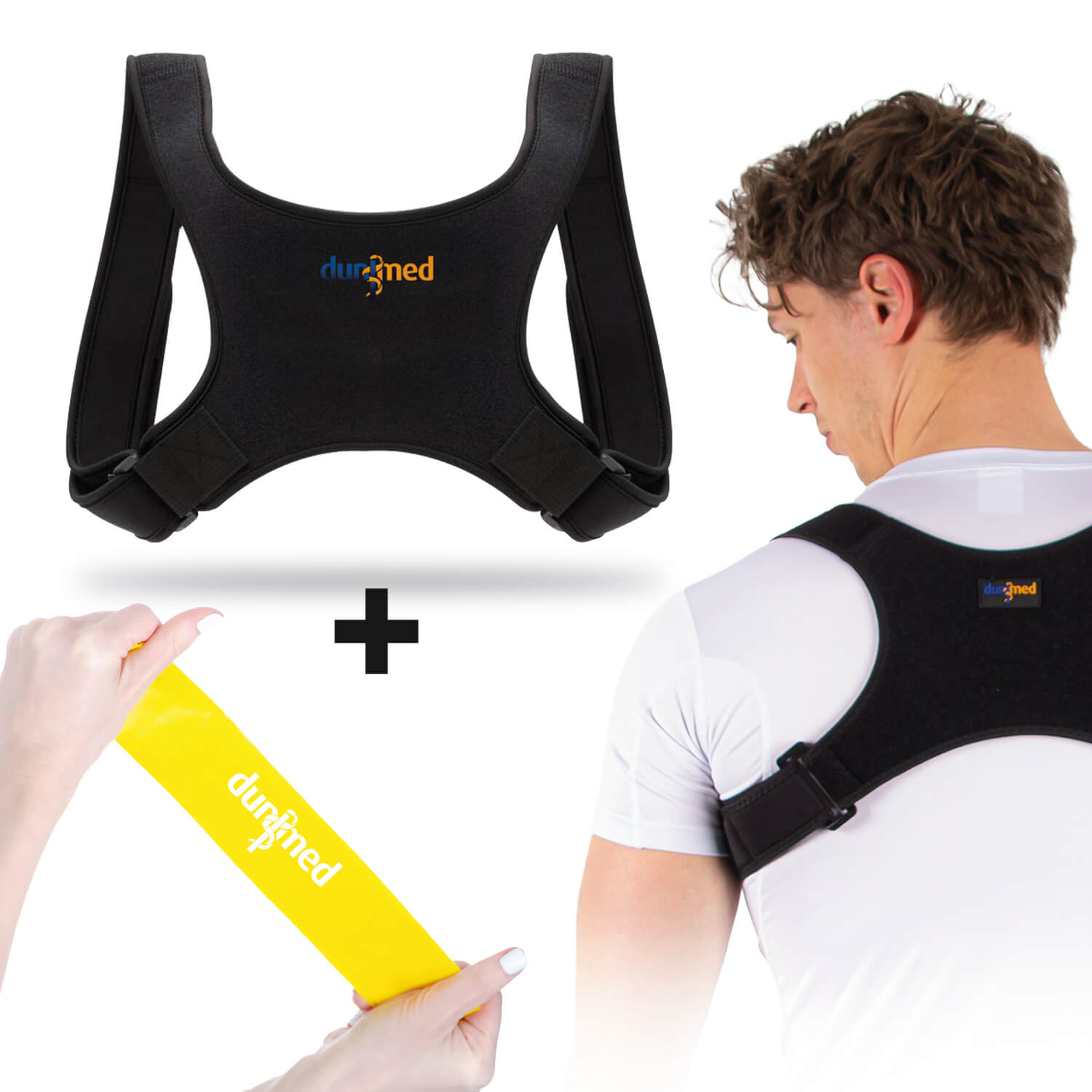 Dunimed Ventilerende Houdingcorrector / Posture corrector + Gratis weerstandsband - Beige