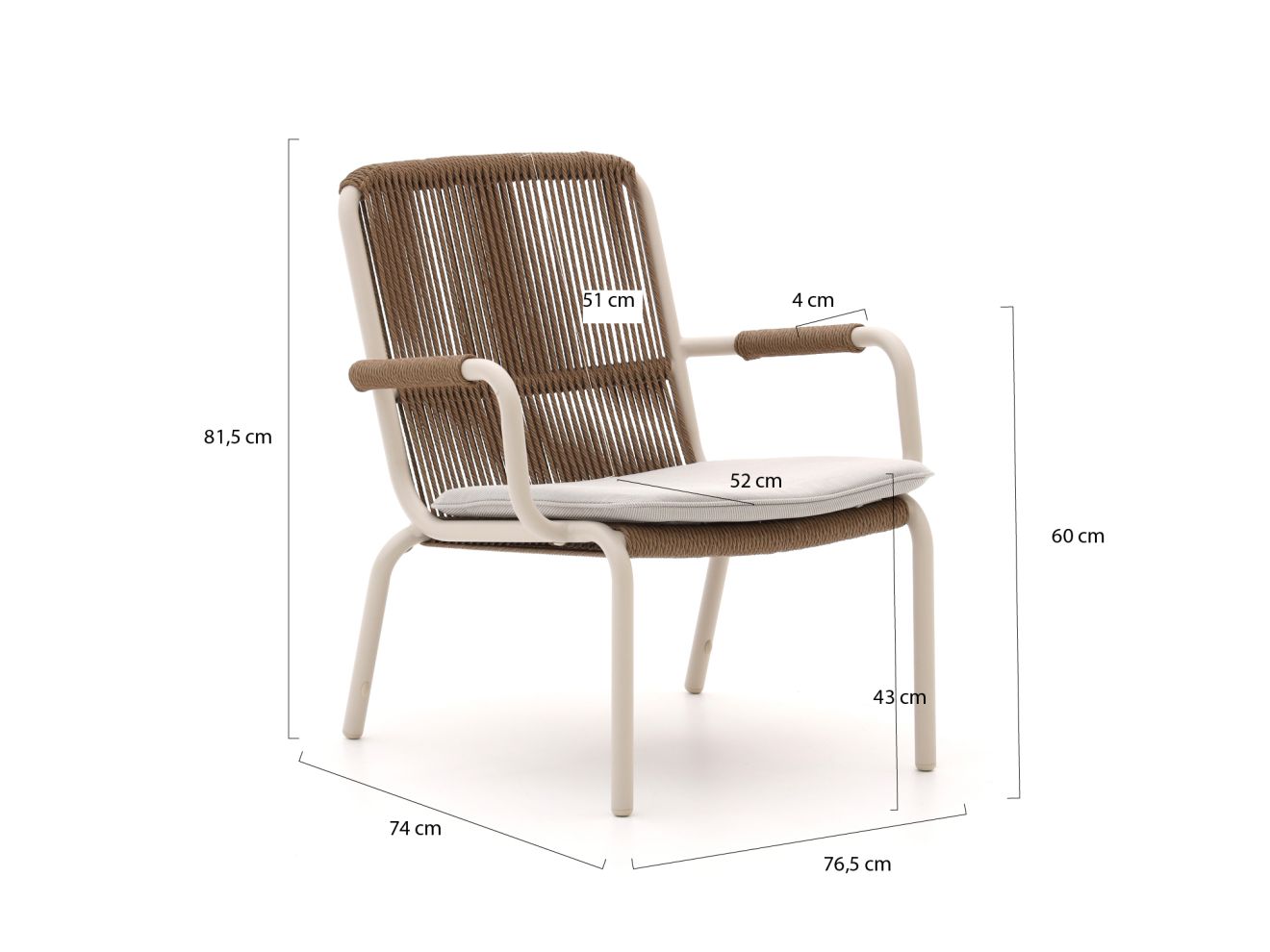 Bellagio Caronia lounge tuinstoel stapelbaar - Laagste prijsgarantie!