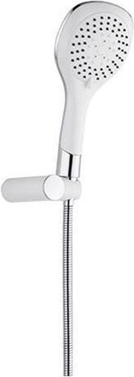 Creavit Aloni Bianco handdoucheset compleet met houder en doucheslang chroom