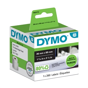 Dymo DYMO 1983172 brede adresetiketten 89mm x 36mm 1 rol (origineel)