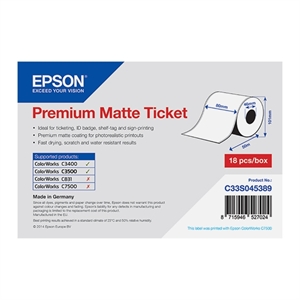 Epson Epson C33S045389 premium matte doorlopende ticket-rol 80mm x 50m (origineel)