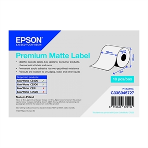 Epson Epson C33S045727 premium matte doorlopende labelrol 105mm x 35m (origineel)