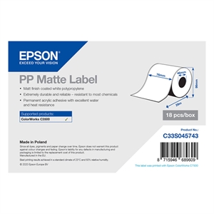 Epson Epson C33S045743 PP matte label 76mm x 29m (origineel)