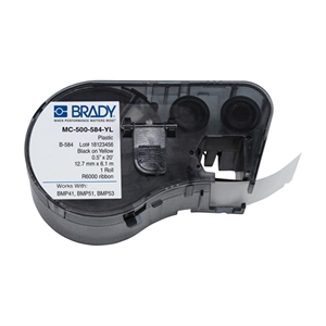 Brady Brady MC-500-584-YL plastic labels | 12,7mm x 6,1m - Geel