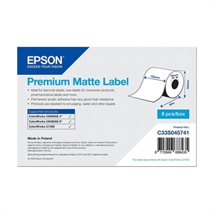 Epson Epson C33S045741 premium matte doorlopende labelrol 102 mm x 60 m (origineel)