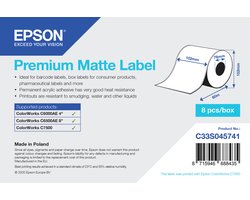 Epson C33S045741 premium matte doorlopende labelrol 102 mm x 60 m (origineel)