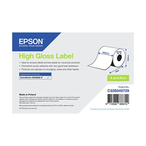 Epson Epson C33S045729 high gloss doorlopende labelrol 203 mm x 58 m (origineel)