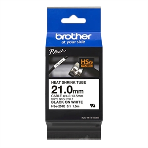 Brother Brother HSe-251E krimpkous tape zwart op wit 21 mm (origineel)