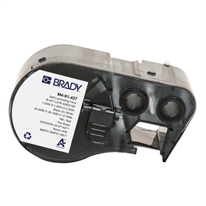 Brady Brady M4-91-427 gelamineerde vinyl labels zwart op wit/transparant | 25,4 mm x 38,1 mm (origineel)