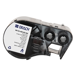 Brady Brady M4-83-499-RD-BK nylonweefsel labels zwart op rood | 12,7 mm x 12,7 mm (origineel)