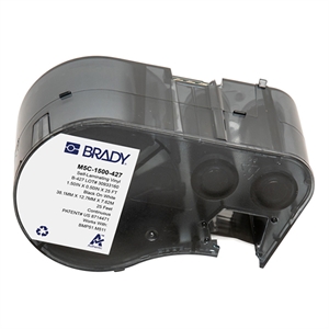 Brady Brady M5C-1500-427 tape gelamineerd vinyl zwart op wit/transparant | 38,1 mm x 7,62 m (origineel)