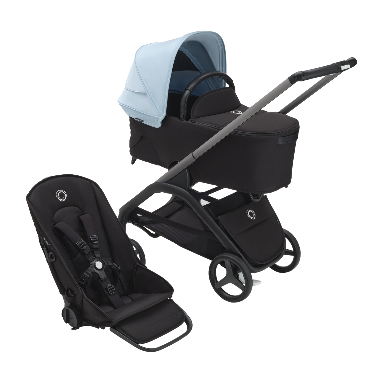 Bugaboo Bugaboo Dragonfly Kinderwagen 2-in-1 - Graphite / Midnight Black / Skyline Blue