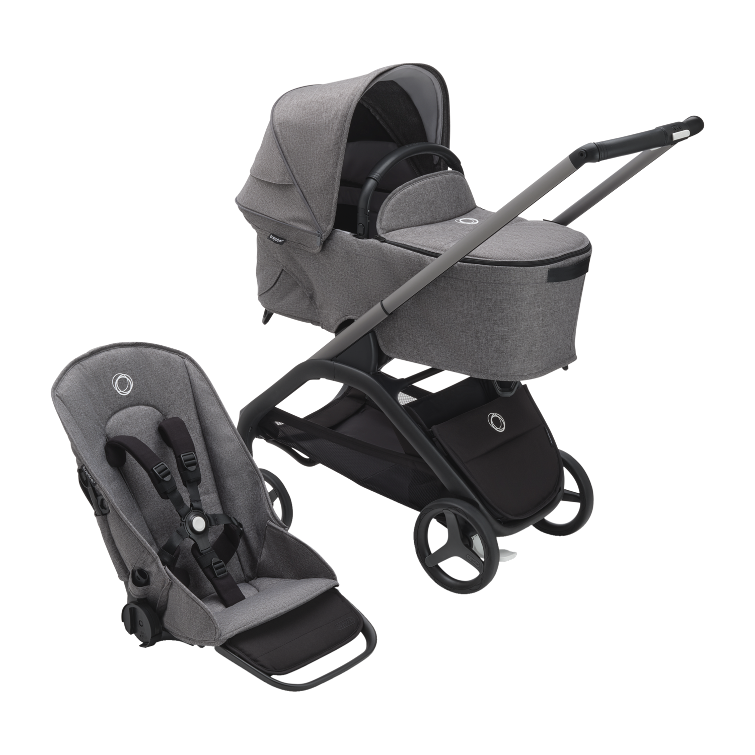 Bugaboo Bugaboo Dragonfly Kinderwagen 2-in-1 - Graphite / Grey Melange