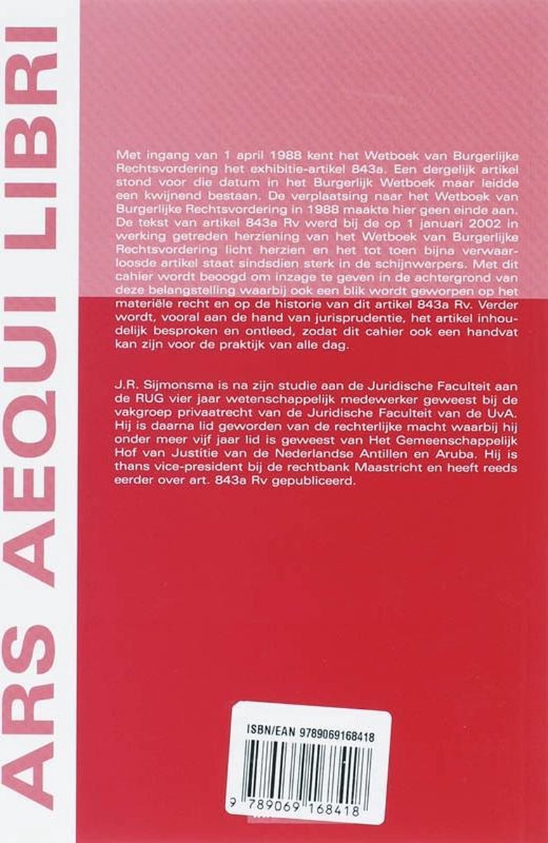 Juridische Uitgeverij Ars Aequi Art. 843a Wetboek van Burgerlijke Rechtsvordering ont(k)leed