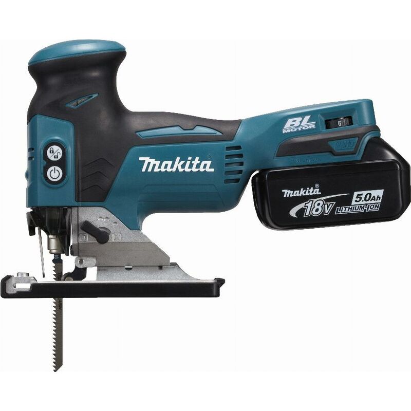 Makita Makita - Sierra de calar 18 v Li-Ion 5 Ah 2 baterías, cargador, maletín - DJV181RTJ
