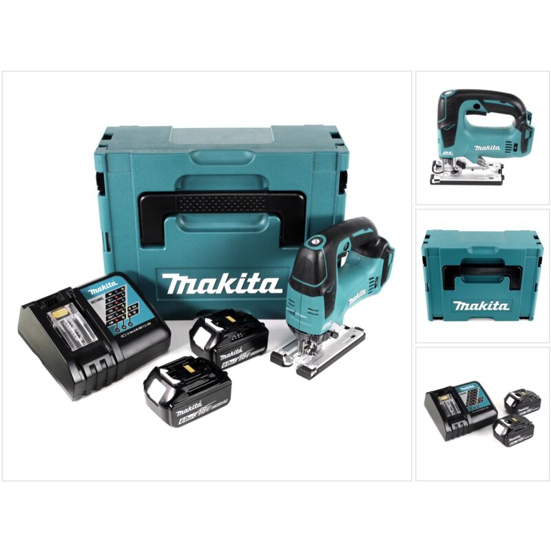 Makita DJV 182 RGJ Sierra de calar a batería 18V / 26 mm + Makpac 2 + 2x Batería 6,0 Ah + Cargador