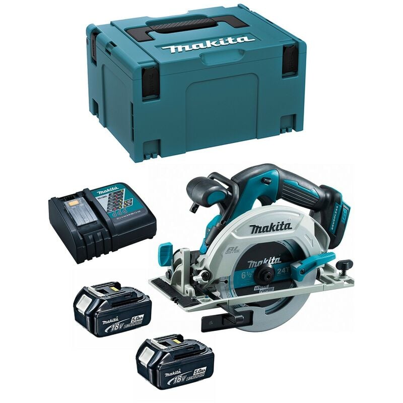 Makita Sierra Circular MAKITA DHS680RTJ (2 x 5,0 Ah + DC18RC + MAKPAC 3)