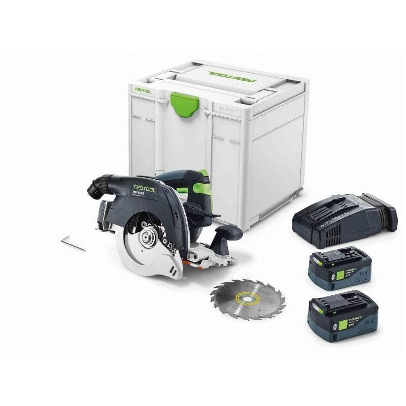 Festool Festool - Sierra circular de capota basculante a batería hkc 55 5.0 ebi-plus-sca 577678