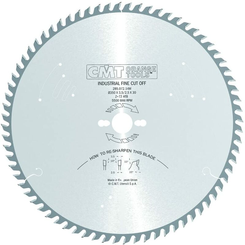 Cmt 285.072.14m Sierra Circular 350x3.5x30 Z=72 Atb 10° Silenciosa