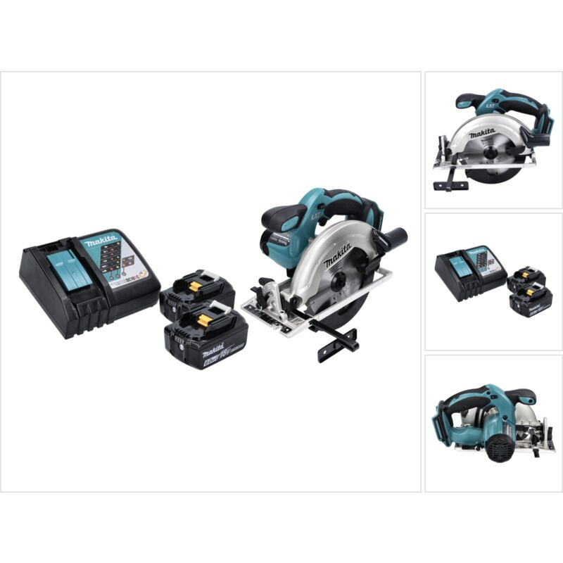 Makita Makita - Sierra circular sin cable dss 611 rg 18 v 165 mm + 2 baterías 6,0 Ah + cargador