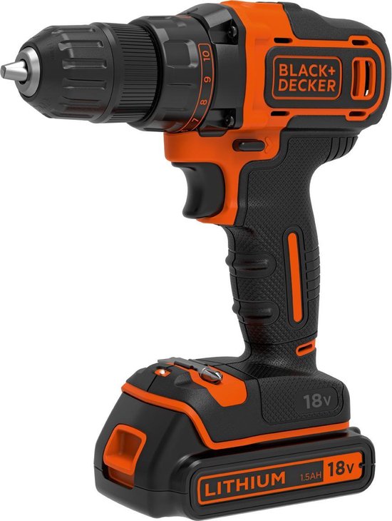 BLACK+DECKER Black&decker - BDCDD186KB taladro Sin llave Negro, Naranja