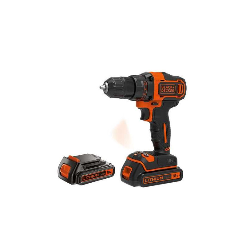 BLACK+DECKER Black&decker - BDCDD186KB taladro Sin llave Negro, Naranja
