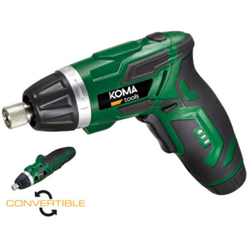 Atornillador a bateria reversible 3,6v litio 1300mah con 53 accesorios 17,5x14,8cm koma tools