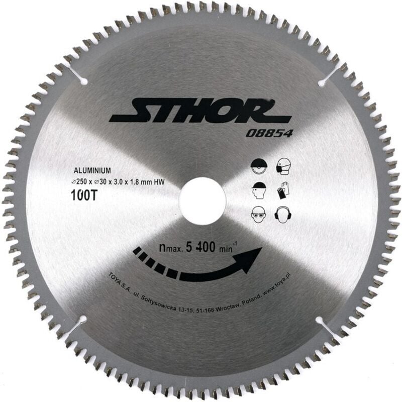 Sthor Sierra circular para aluminio 250x100x30 08854