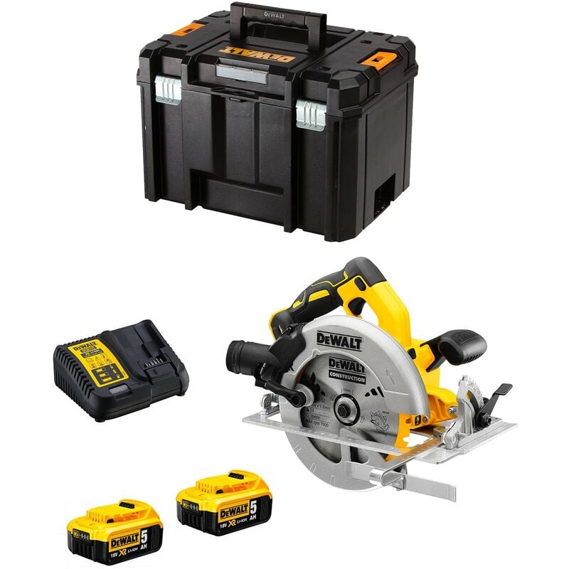 DeWalt Dewalt - Sierra Circular DCS570P2T (2 x 5,0 Ah + DCB115 + tstak vi)
