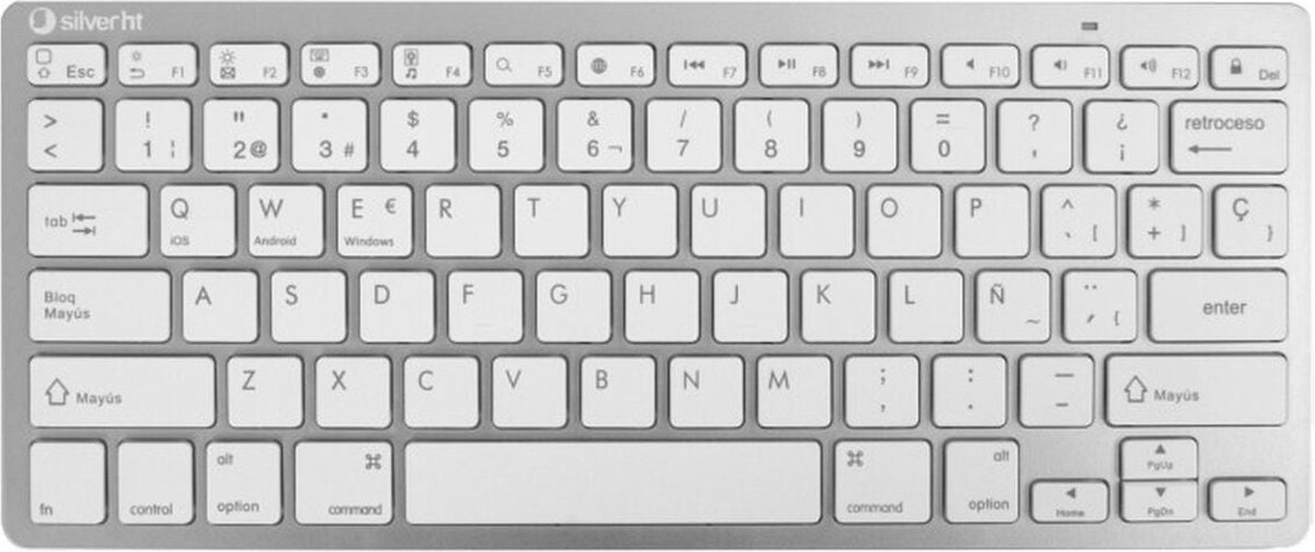 silverht SilverHT - Teclado Inalámbrico Silver HT Colors Edition Blanco Bluetooth